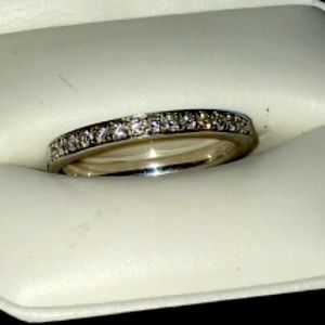 size 7 wedding band platinaire 1/4 tw sk9